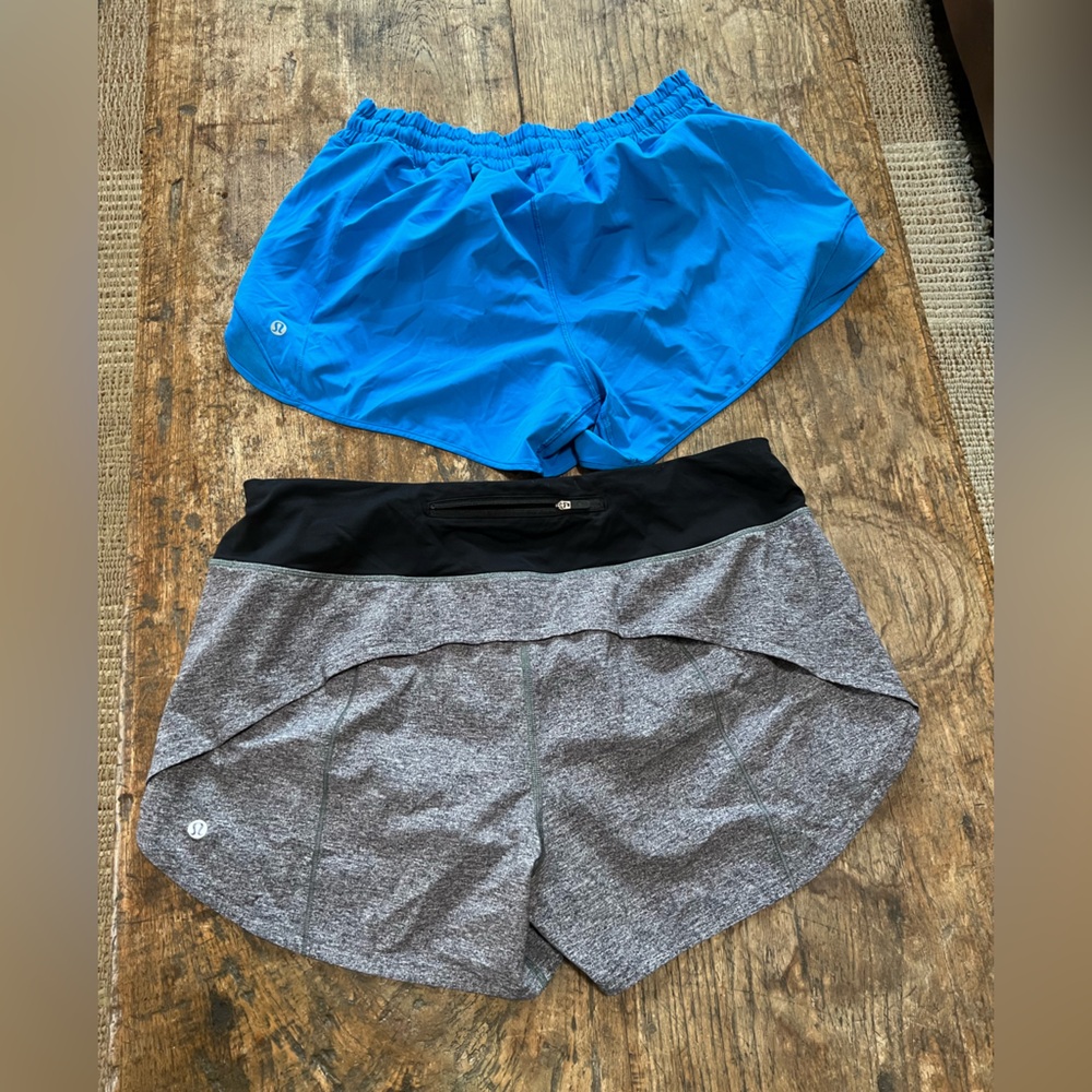 Lululemon (2) Shorts Lot Size 12 Women's Black and Blue Selling Together!